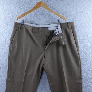 Paul Fredrick Mens Tailored Fit Wool Cashmere Blend Dress Pants Tan Size 42